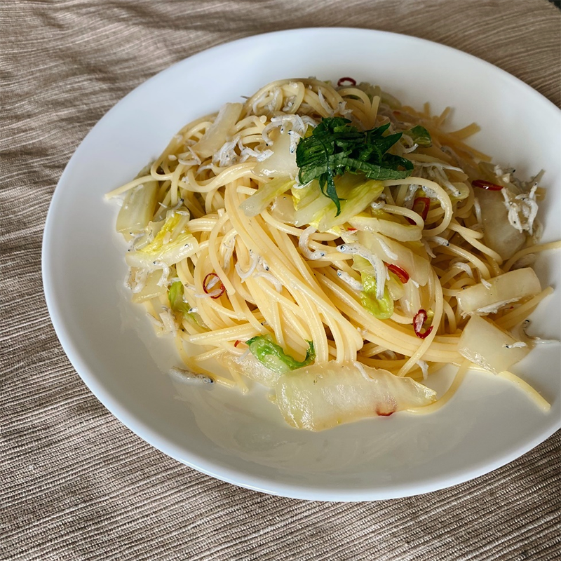 保護中: 白菜としらすの和風パスタ